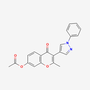 molecular formula C21H16N2O4 B11974581 2-Methyl-4-oxo-3-(1-phenyl-1H-pyrazol-4-yl)-4H-chromen-7-yl acetate CAS No. 51411-95-1