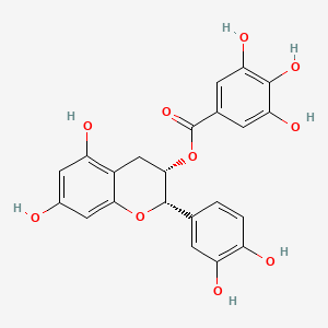 molecular formula C22H18O10 B1197462 (+)-表没食子儿茶素-3-O-没食子酸酯 CAS No. 863-03-6