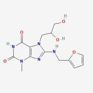 7-(2,3-dihydroxypropyl)-8-[(furan-2-ylmethyl)amino]-6-hydroxy-3-methyl-3,7-dihydro-2H-purin-2-one