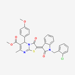 methyl (2Z)-2-[1-(2-chlorobenzyl)-2-oxo-1,2-dihydro-3H-indol-3-ylidene]-5-(4-methoxyphenyl)-7-methyl-3-oxo-2,3-dihydro-5H-[1,3]thiazolo[3,2-a]pyrimidine-6-carboxylate