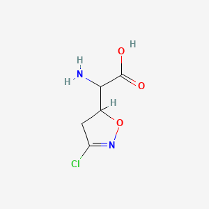 molecular formula C5H7ClN2O3 B1197465 5-Isoxazoleacetic acid, alpha-amino-3-chloro-4,5-dihydro- CAS No. 52583-41-2
