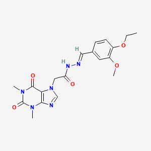 2-(1,3-dimethyl-2,6-dioxo-1,2,3,6-tetrahydro-7H-purin-7-yl)-N'-[(E)-(4-ethoxy-3-methoxyphenyl)methylidene]acetohydrazide