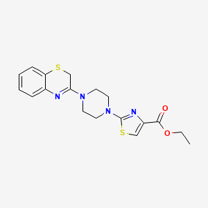 molecular formula C18H20N4O2S2 B1197469 2-[4-(2H-1,4-Benzothiazine-3-YL)-piperazine-1-LY]-1,3-thiazole-4-carboxylic acid ethylester 