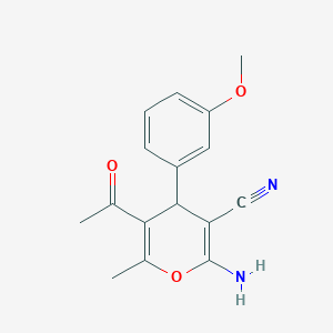 5-acetyl-2-amino-4-(3-methoxyphenyl)-6-methyl-4H-pyran-3-carbonitrile