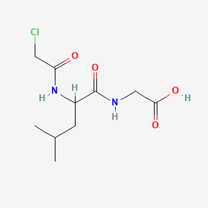 molecular formula C10H17ClN2O4 B11974825 N-[N-(Chloroacetyl)-DL-leucyl]glycine CAS No. 94088-96-7