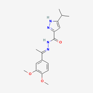 molecular formula C17H22N4O3 B11974826 N'-[(E)-1-(3,4-dimethoxyphenyl)ethylidene]-3-isopropyl-1H-pyrazole-5-carbohydrazide 