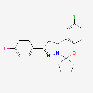 2-chloro-9-(4-fluorophenyl)spiro[10aH-benzo[e]2-pyrazolino[1,5-c]1,3-oxazine-6,1'-cyclopentane]