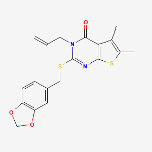 3-allyl-2-[(1,3-benzodioxol-5-ylmethyl)thio]-5,6-dimethylthieno[2,3-d]pyrimidin-4(3H)-one