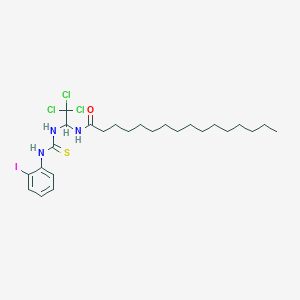 N-(2,2,2-Trichloro-1-(((2-iodoanilino)carbothioyl)amino)ethyl)hexadecanamide