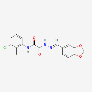 2-[(2E)-2-(1,3-benzodioxol-5-ylmethylidene)hydrazinyl]-N-(3-chloro-2-methylphenyl)-2-oxoacetamide