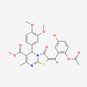 methyl (2E)-2-[2-(acetyloxy)-5-bromobenzylidene]-5-(3,4-dimethoxyphenyl)-7-methyl-3-oxo-2,3-dihydro-5H-[1,3]thiazolo[3,2-a]pyrimidine-6-carboxylate