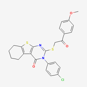 3-(4-chlorophenyl)-2-{[2-(4-methoxyphenyl)-2-oxoethyl]sulfanyl}-5,6,7,8-tetrahydro[1]benzothieno[2,3-d]pyrimidin-4(3H)-one