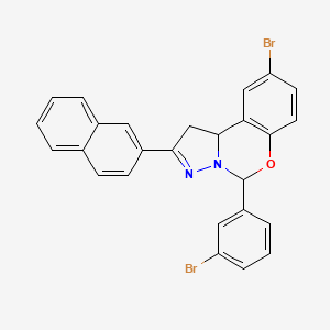 9-Bromo-5-(3-bromophenyl)-2-(naphthalen-2-yl)-5,10b-dihydro-1H-benzo[e]pyrazolo[1,5-c][1,3]oxazine