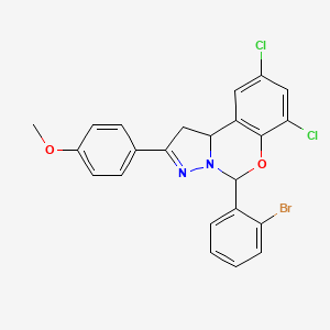 5-(2-Bromophenyl)-7,9-dichloro-2-(4-methoxyphenyl)-1,10b-dihydropyrazolo[1,5-c][1,3]benzoxazine