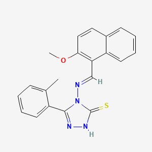 4-{[(E)-(2-methoxy-1-naphthyl)methylidene]amino}-5-(2-methylphenyl)-4H-1,2,4-triazole-3-thiol