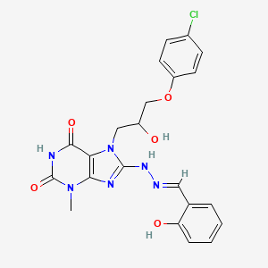 7-[3-(4-chlorophenoxy)-2-hydroxypropyl]-8-[(2E)-2-(2-hydroxybenzylidene)hydrazinyl]-3-methyl-3,7-dihydro-1H-purine-2,6-dione