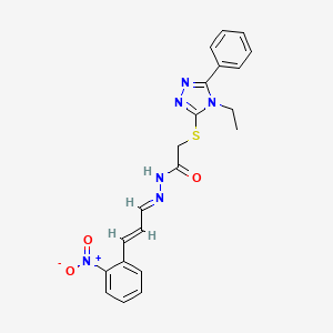 2-[(4-ethyl-5-phenyl-4H-1,2,4-triazol-3-yl)thio]-N'-[(E,2E)-3-(2-nitrophenyl)-2-propenylidene]acetohydrazide