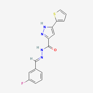 N'-(3-Fluorobenzylidene)-3-(thiophen-2-yl)-1H-pyrazole-5-carbohydrazide