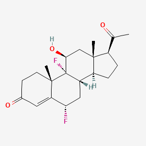 molecular formula C21H28F2O3 B1197517 6α,9-二氟-11β-羟基孕酮 CAS No. 66211-95-8