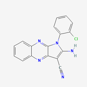 molecular formula C17H10ClN5 B11975212 2-Amino-1-(2-chlorophenyl)-1H-pyrrolo(2,3-B)quinoxaline-3-carbonitrile 