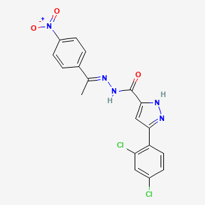 3-(2,4-dichlorophenyl)-N'-[(1E)-1-(4-nitrophenyl)ethylidene]-1H-pyrazole-5-carbohydrazide