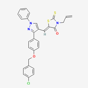 (5Z)-3-Allyl-5-[(3-{4-[(4-chlorobenzyl)oxy]phenyl}-1-phenyl-1H-pyrazol-4-YL)methylene]-2-thioxo-1,3-thiazolidin-4-one