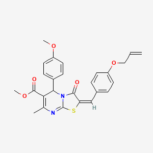 molecular formula C26H24N2O5S B11975398 methyl (2E)-2-[4-(allyloxy)benzylidene]-5-(4-methoxyphenyl)-7-methyl-3-oxo-2,3-dihydro-5H-[1,3]thiazolo[3,2-a]pyrimidine-6-carboxylate 