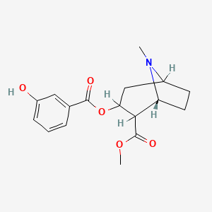 molecular formula C17H21NO5 B1197540 Methyl 3-[(3-hydroxybenzoyl)oxy]-8-methyl-8-azabicyclo[3.2.1]octane-2-carboxylate 