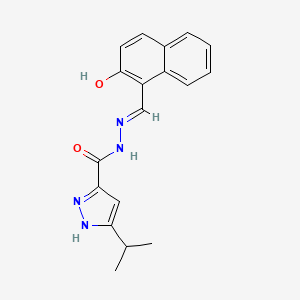 molecular formula C18H18N4O2 B11975436 N'-[(E)-(2-hydroxy-1-naphthyl)methylidene]-3-isopropyl-1H-pyrazole-5-carbohydrazide 