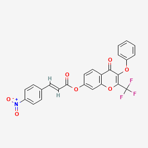 4-oxo-3-phenoxy-2-(trifluoromethyl)-4H-chromen-7-yl (2E)-3-(4-nitrophenyl)-2-propenoate