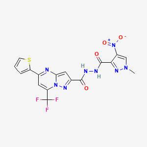 N'-[(1-methyl-4-nitro-1H-pyrazol-3-yl)carbonyl]-5-(2-thienyl)-7-(trifluoromethyl)pyrazolo[1,5-a]pyrimidine-2-carbohydrazide