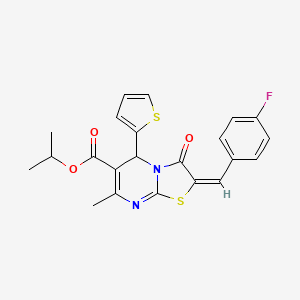 isopropyl (2E)-2-(4-fluorobenzylidene)-7-methyl-3-oxo-5-(2-thienyl)-2,3-dihydro-5H-[1,3]thiazolo[3,2-a]pyrimidine-6-carboxylate