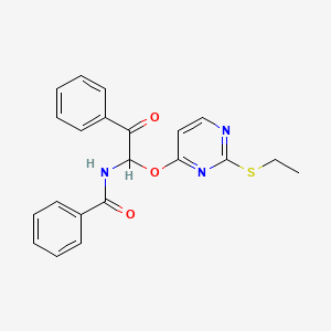 N-(1-{[2-(ethylsulfanyl)pyrimidin-4-yl]oxy}-2-oxo-2-phenylethyl)benzamide