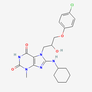 7-[3-(4-chlorophenoxy)-2-hydroxypropyl]-8-(cyclohexylamino)-3-methyl-3,7-dihydro-1H-purine-2,6-dione