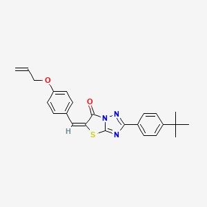 molecular formula C24H23N3O2S B11975725 (5E)-5-[4-(Allyloxy)benzylidene]-2-(4-tert-butylphenyl)[1,3]thiazolo[3,2-B][1,2,4]triazol-6(5H)-one 