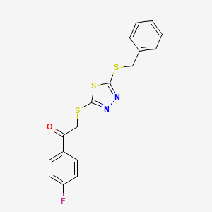 2-((5-(Benzylthio)-1,3,4-thiadiazol-2-YL)thio)-1-(4-fluorophenyl)ethanone