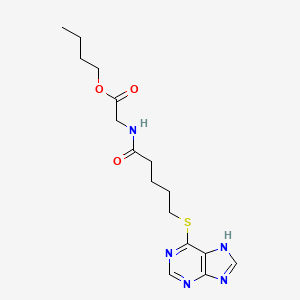 molecular formula C16H23N5O3S B11975749 Butyl ((5-(9H-purin-6-ylthio)pentanoyl)amino)acetate CAS No. 23374-49-4