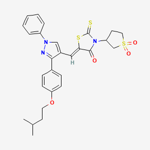 (5Z)-3-(1,1-Dioxidotetrahydro-3-thienyl)-5-({3-[4-(isopentyloxy)phenyl]-1-phenyl-1H-pyrazol-4-YL}methylene)-2-thioxo-1,3-thiazolidin-4-one