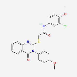 N-(3-chloro-4-methoxyphenyl)-2-{[3-(4-methoxyphenyl)-4-oxo-3,4-dihydroquinazolin-2-yl]sulfanyl}acetamide