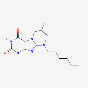 8-(hexylamino)-3-methyl-7-(2-methylprop-2-en-1-yl)-3,7-dihydro-1H-purine-2,6-dione