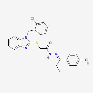 2-{[1-(2-chlorobenzyl)-1H-benzimidazol-2-yl]thio}-N'-[(E)-1-(4-hydroxyphenyl)propylidene]acetohydrazide