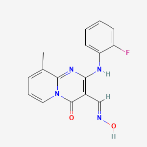 molecular formula C16H13FN4O2 B11976001 2-[(2-fluorophenyl)amino]-3-[(E)-(hydroxyimino)methyl]-9-methyl-4H-pyrido[1,2-a]pyrimidin-4-one 