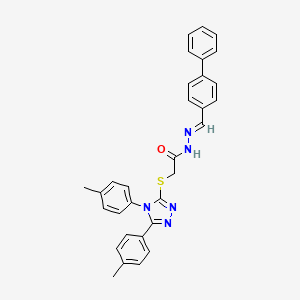 N'-[(E)-biphenyl-4-ylmethylidene]-2-{[4,5-bis(4-methylphenyl)-4H-1,2,4-triazol-3-yl]sulfanyl}acetohydrazide