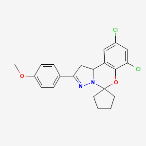 7,9-Dichloro-2-(4-methoxyphenyl)-1,10b-dihydrospiro[benzo[e]pyrazolo[1,5-c][1,3]oxazine-5,1'-cyclopentane]