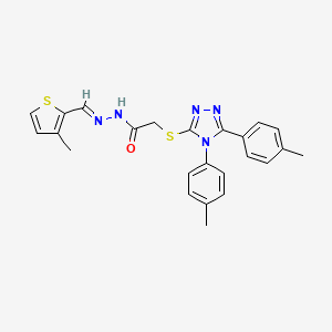 2-{[4,5-bis(4-methylphenyl)-4H-1,2,4-triazol-3-yl]sulfanyl}-N'-[(E)-(3-methylthiophen-2-yl)methylidene]acetohydrazide