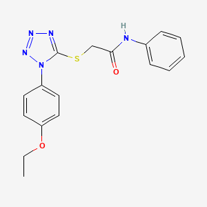 molecular formula C17H17N5O2S B11976077 2-((1-(4-Ethoxyphenyl)-1H-tetraazol-5-YL)thio)-N-phenylacetamide 