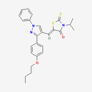 (5Z)-5-{[3-(4-Butoxyphenyl)-1-phenyl-1H-pyrazol-4-YL]methylene}-3-isopropyl-2-thioxo-1,3-thiazolidin-4-one