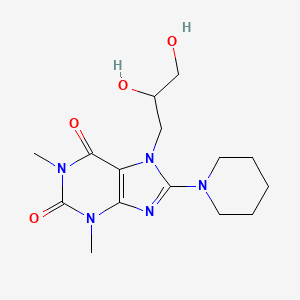 7-(2,3-dihydroxypropyl)-1,3-dimethyl-8-(piperidin-1-yl)-3,7-dihydro-1H-purine-2,6-dione