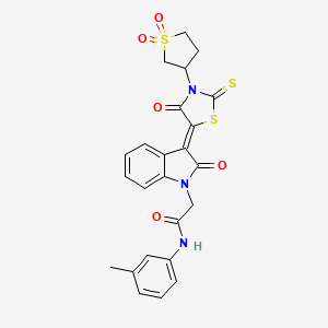 2-{(3Z)-3-[3-(1,1-dioxidotetrahydrothiophen-3-yl)-4-oxo-2-thioxo-1,3-thiazolidin-5-ylidene]-2-oxo-2,3-dihydro-1H-indol-1-yl}-N-(3-methylphenyl)acetamide