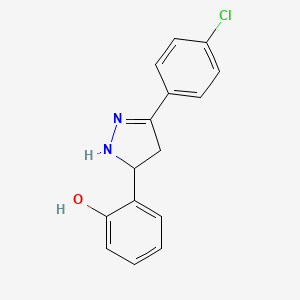 molecular formula C15H13ClN2O B11976191 2-(3-(4-Chlorophenyl)-4,5-dihydro-1H-pyrazol-5-yl)phenol CAS No. 138840-91-2